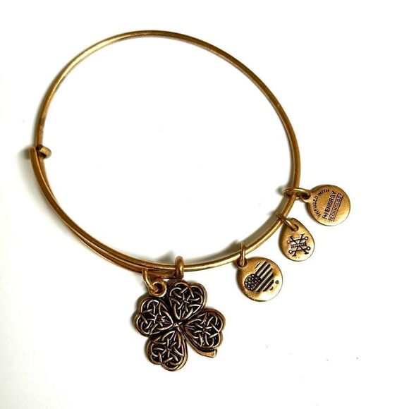 Alex and Ani 2017 Four Leaf Clover Bangle Bracelet - Picture 1 of 9